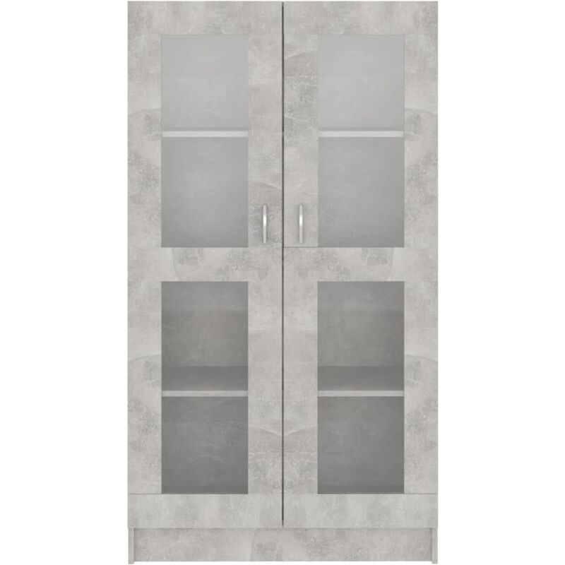 Vidaxl - Armoire à vitrine Gris béton 82,5x30,5x150 cm Bois d'ingénierie
