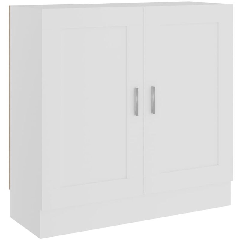 Bibliothèque idéale pour l'étude ou le salon 82x30x80cm avec 2 portes en différentes couleurs Couleur : Blanc