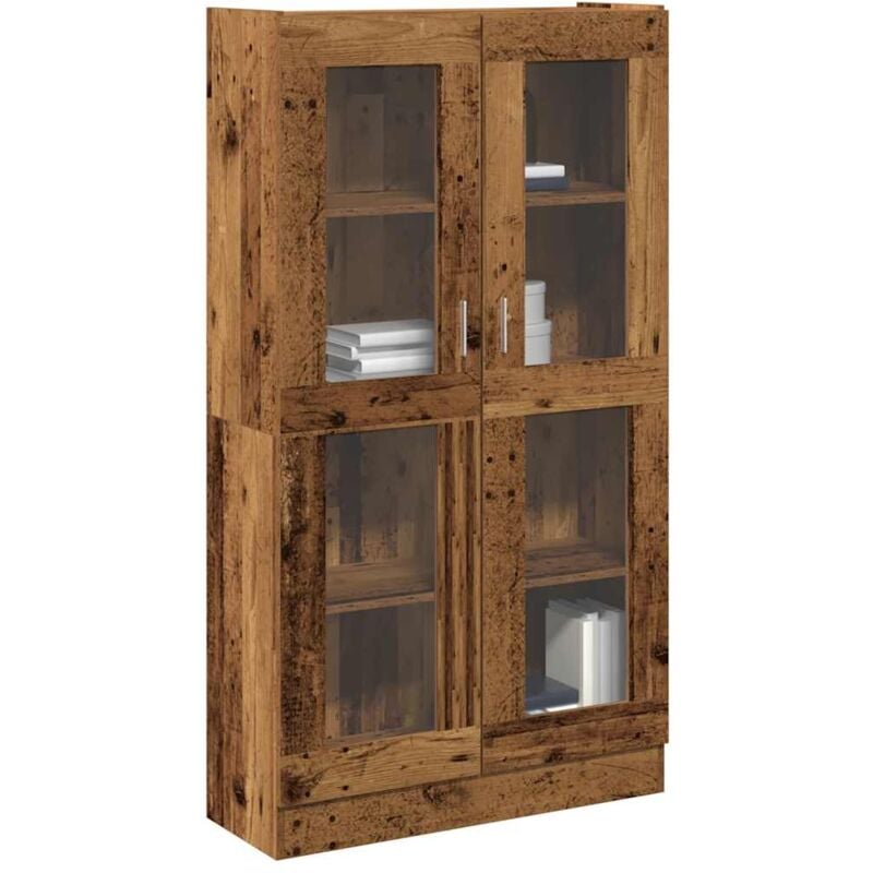 Buffet haut vieux bois 82,5x30,5x150 cm bois d'ingénierie - Vidaxl