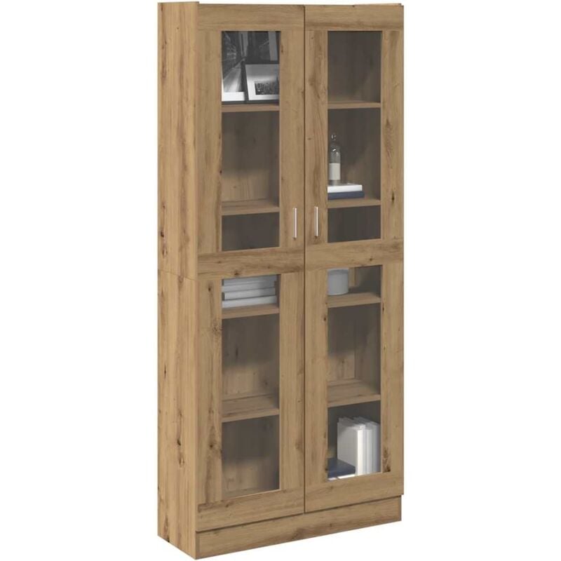 Buffet haut chêne artisanal 82,5x30,5x185 cm bois d'ingénierie - Vidaxl