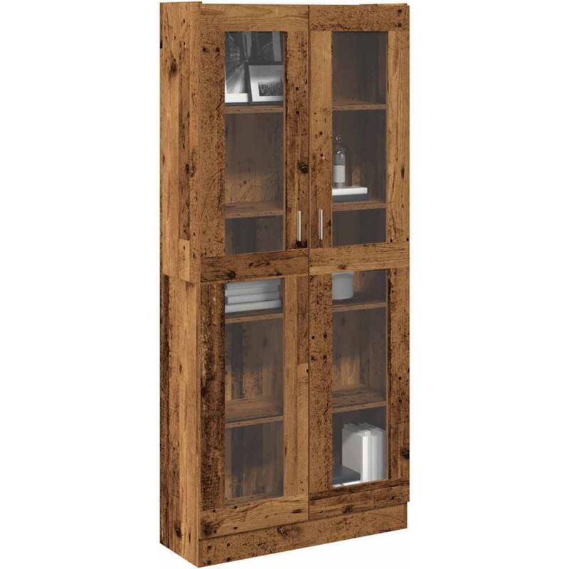 Buffet haut vieux bois 82,5x30,5x185 cm bois d'ingénierie - Vidaxl