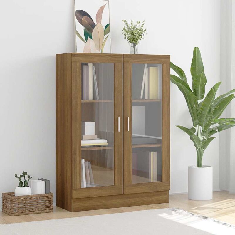 Armoire à vitrine Chêne marron 82,5x30,5x115cmBois d'ingénierie