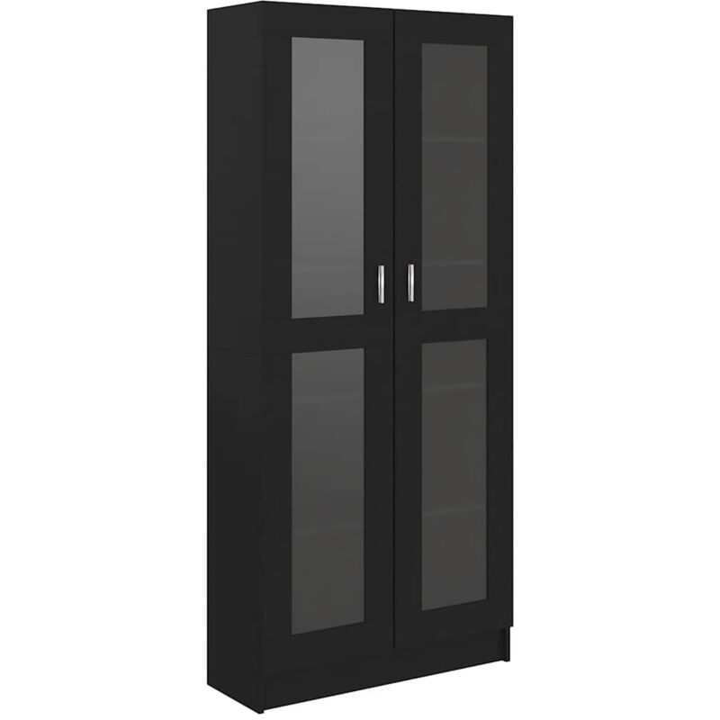 Armoire à vitrine Noir 82,5x30,5x185,5 cm Aggloméré