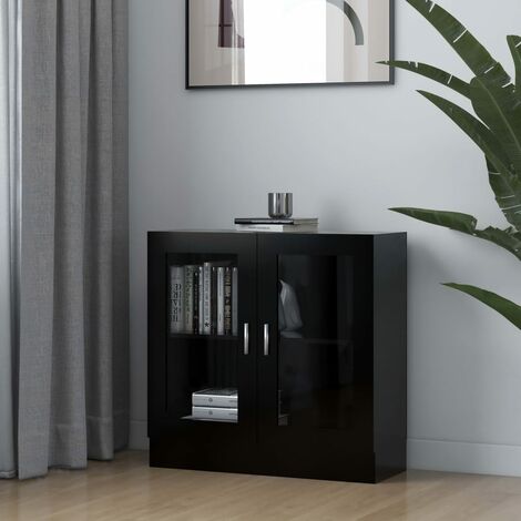 Armoire à vitrine Noir 82,5x30,5x80 cm Aggloméré