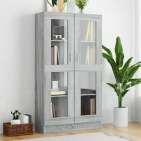 Armoire à vitrine Sonoma gris 82,5x30,5x150 Bois d'ingénierie