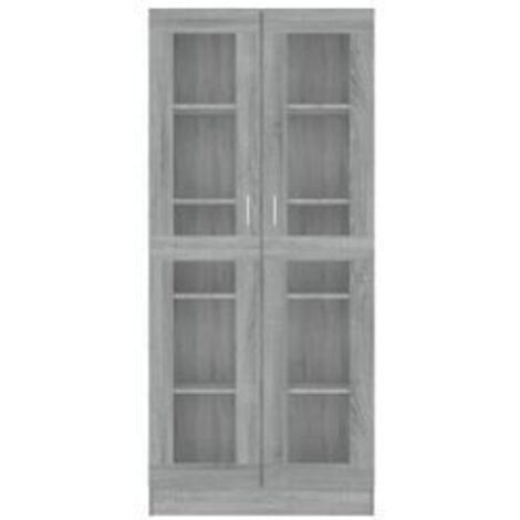 Armoire à vitrine Sonoma gris 82,5x30,5x185,5 Bois ingénierie