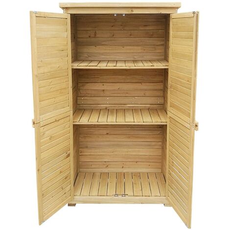 ReedG Armoire de Rangement pour Outils de Jardin Extérieur Outils en Bois  Armoire de Rangement Shed Soleil et à l'eau for Le Jardin Balcon Patio 4  Niveau Couche réglable - Boutique en