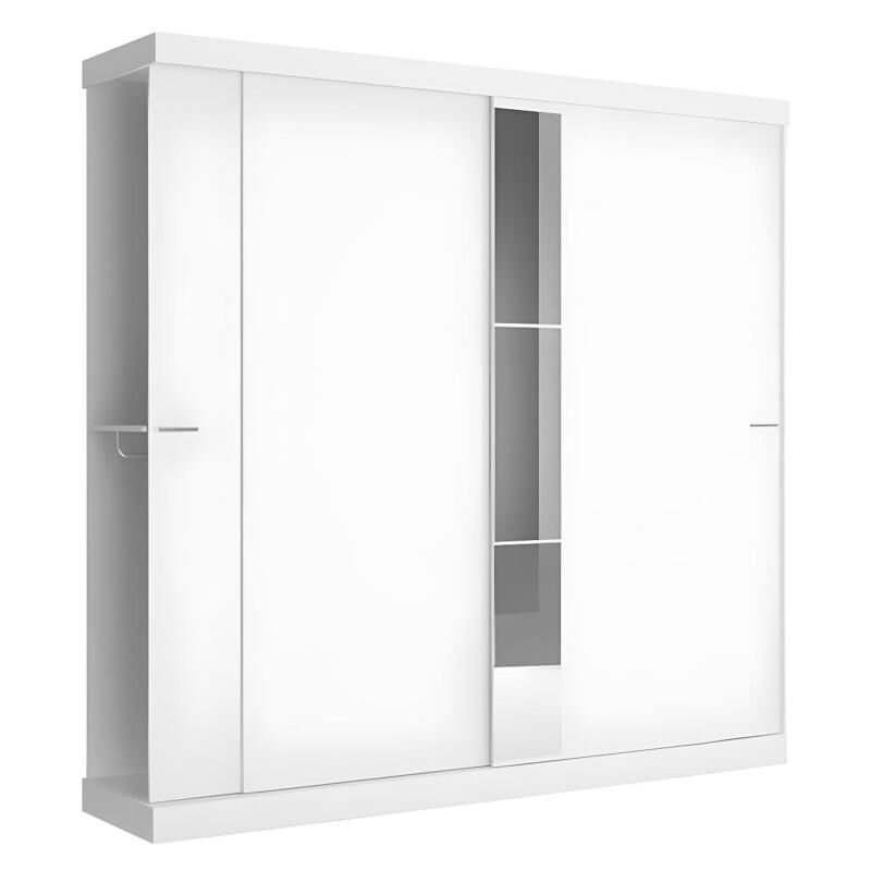 Vente-unique - Armoire 2 portes coulissantes - Avec miroir - L231cm - Coloris : Blanc - adalrik ii