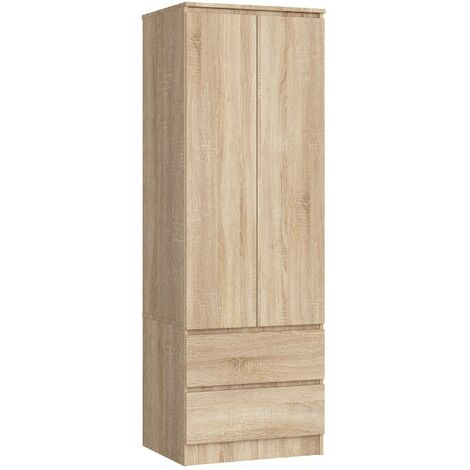 Armoire d'angle en bois de chêne massif - vidaXL - Vintage - 59 x 36 x 180  cm - Cdiscount Maison