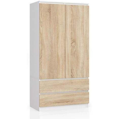 ARMOIRE DRESSING S90 2P 2T 2 MIROIRS