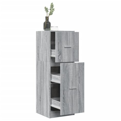 Armoire apothicaire-Meuble de rangement sonoma gris 40x41x118 cm bois d'ingénierie 184744