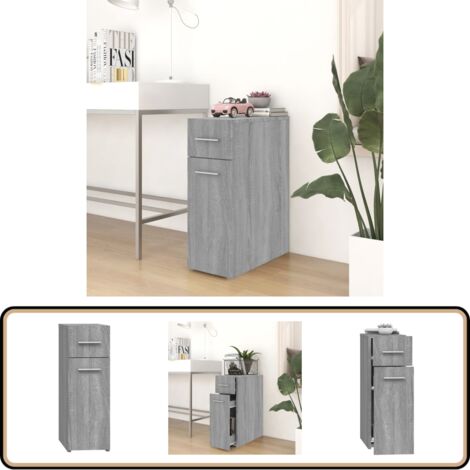 Armoire apothicaire Sonoma gris 20x45,5x60 cm Bois d'ingénierie - Armoire D'apothicaire - Meuble De Rangement - Armoire De Cuisine - Organisation Maison - Stockage Pratique