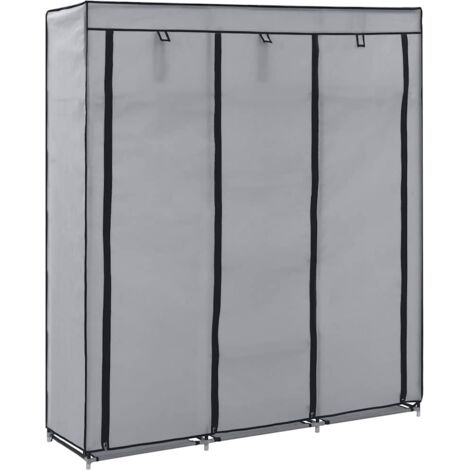 Armoire  Armoire de rangement avec compartiments et barres Gris 150x45x175 cm Tissu RTJEX381134
