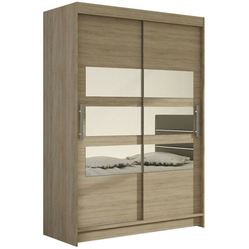 Mobilier1 - Armoire Closico 109, Sonoma chêne, 200x120x58cm, Portes d'armoire: Coulissantes, Nombre d'étagères: 0