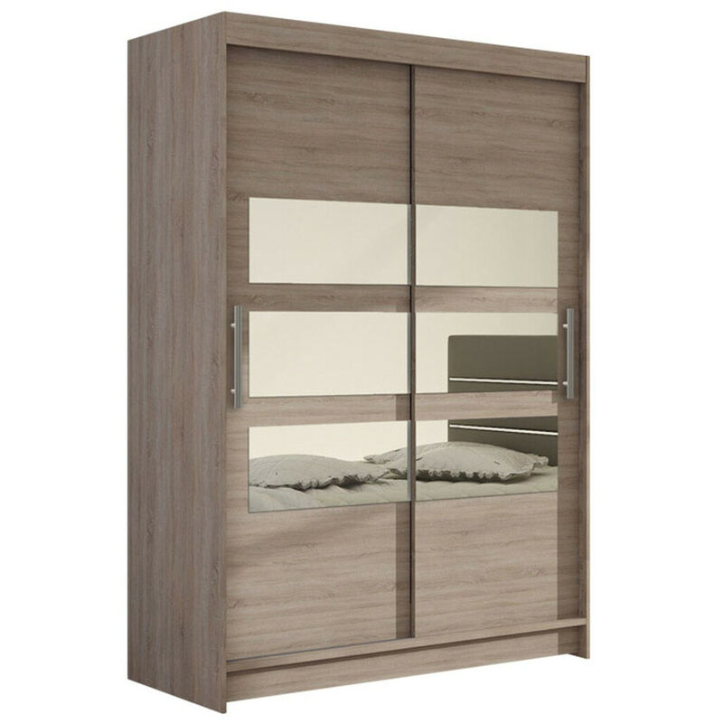 Mobilier1 - Armoire Closico 109, Truffe chêne, 200x120x58cm, Portes d'armoire: Coulissantes, Nombre d'étagères: 0