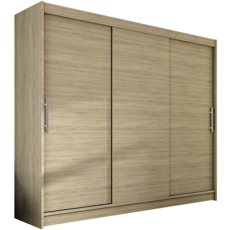 Mobilier1 - Armoire Closico 118, Sonoma chêne, 215x250x58cm, Portes d'armoire: Coulissantes, Nombre d'étagères: 0
