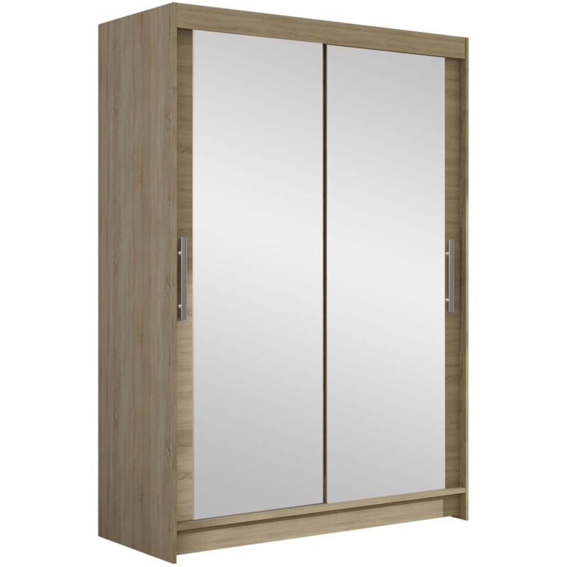 Mobilier1 - Armoire Closico 129, Sonoma chêne, 200x120x58cm, Portes d'armoire: Coulissantes, Nombre d'étagères: 0