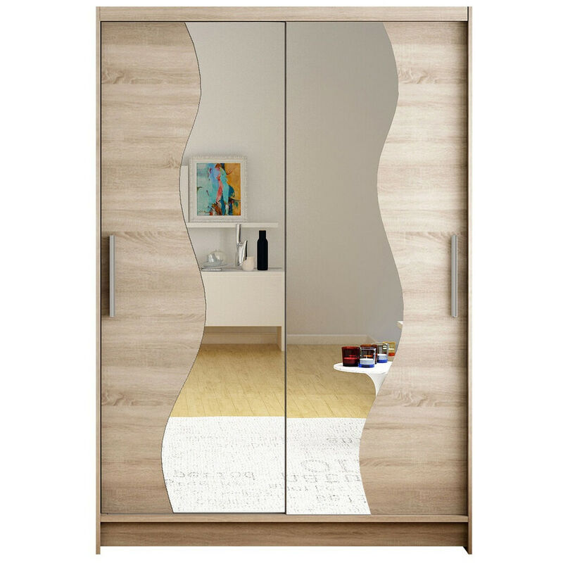 Mobilier1 - Armoire Closico 139, Truffe chêne, 200x120x58cm, Portes d'armoire: Coulissantes, Nombre d'étagères: 0