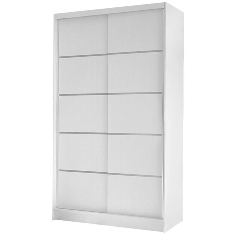 Mobilier1 - Armoire Closico 167, Blanc, 200x100x58cm, Portes d'armoire: Coulissantes, Nombre d'étagères: 0