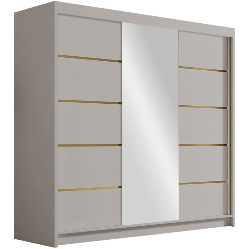 Mobilier1 - Armoire Closico 185, Cachemire, 215x200x58cm, Portes d'armoire: Coulissantes, Nombre d'étagères: 0