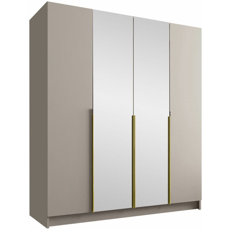 Mobilier1 - Armoire Closico 191, Cachemire + Doré, 215x200x58cm, Portes d'armoire: Avec des charnières, Nombre d'étagères: 0