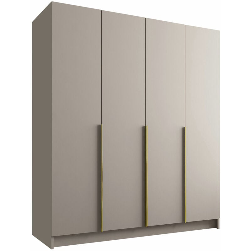 Mobilier1 - Armoire Closico 192, Cachemire + Doré, 215x200x58cm, Portes d'armoire: Avec des charnières, Nombre d'étagères: 0