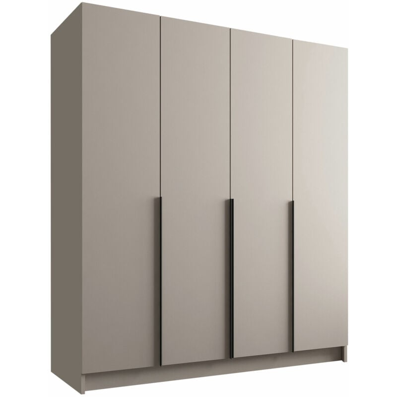 Mobilier1 - Armoire Closico 192, Cachemire + Noir, 215x200x58cm, Portes d'armoire: Avec des charnières, Nombre d'étagères: 0