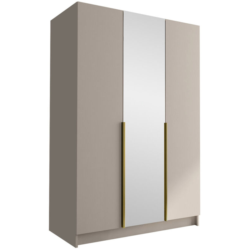 Armoire Closico 197, Cachemire + Doré, 215x150x58cm, Portes d'armoire: Avec des charnières, Nombre d'étagères: 0