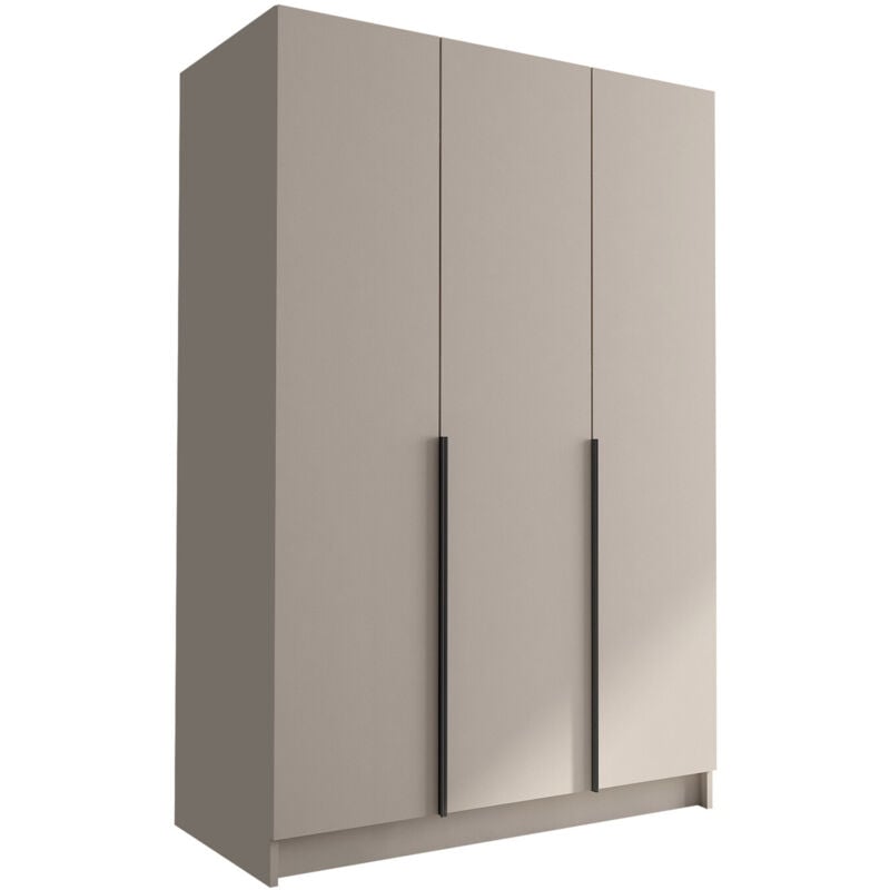 Mobilier1 - Armoire Closico 198, Cachemire + Noir, 215x150x58cm, Portes d'armoire: Avec des charnières, Nombre d'étagères: 0