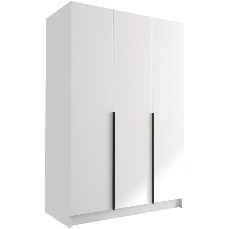 Armoire Closico 198, Blanc + Noir, 215x150x58cm, Portes d'armoire: Avec des charnières, Nombre d'étagères: 0