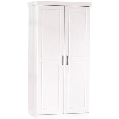 Armoire Avec 2 Portes Blanche Dim 95 2 X 55 X 190 Cm Pegane 13lin 20900113