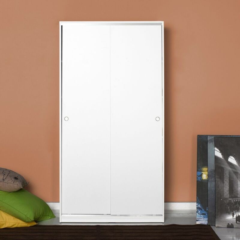 Veriaffari.it - Armoire avec 2 portes coulissantes 5 étagères blanc et sonoma cm 94x52xh.182