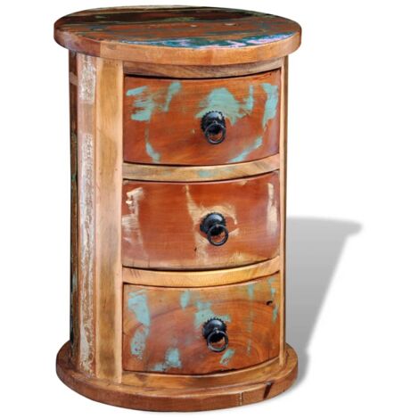 Armoire avec 3 tiroirs Bois de récupération massif