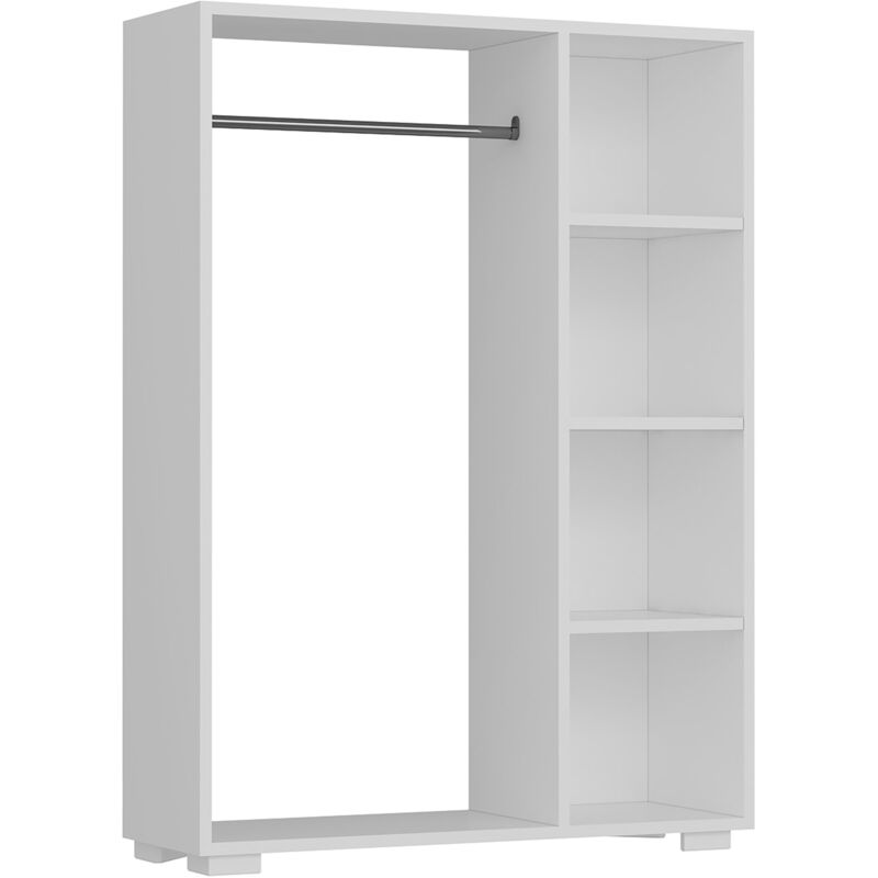 Helloshop26 - Armoire avec 4 compartiments de stockage 123 x 90 x 30 cm blanc