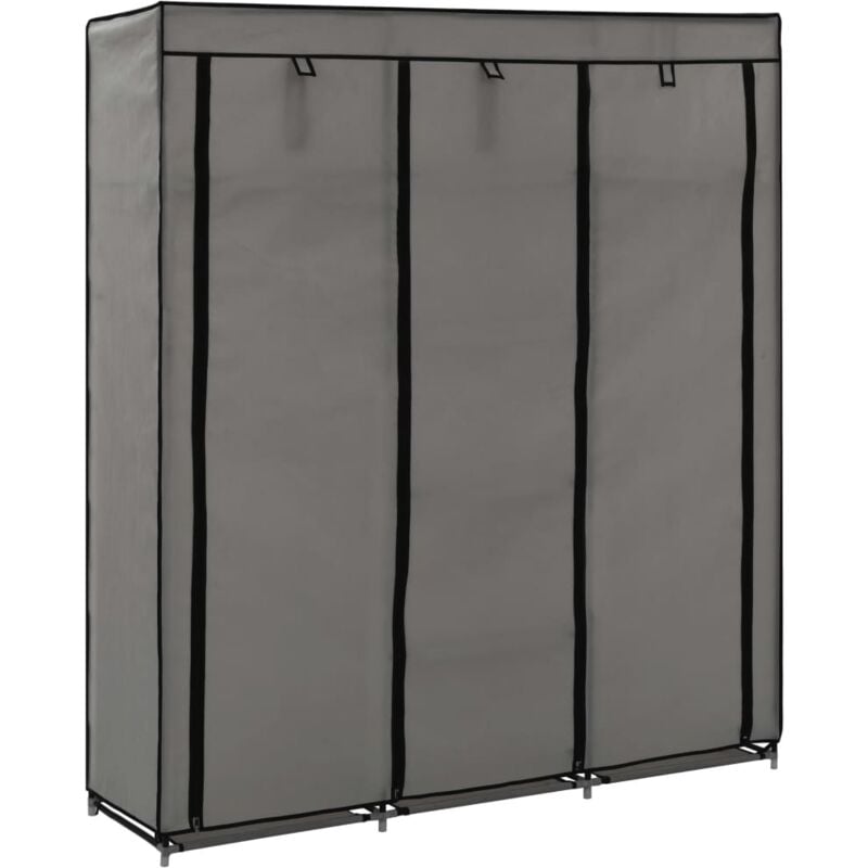Vidaxl - Armoire avec compartiments et barres Gris 150x45x175 cm Tissu