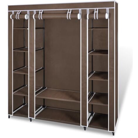 Armoire avec compartiments et tiges 45 x 150 x 176 cm Marron