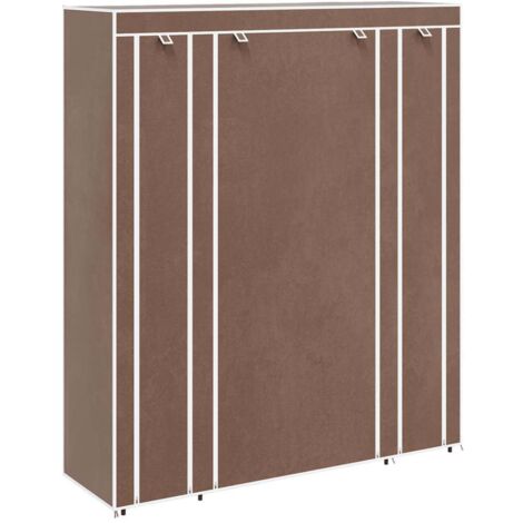 Armoire avec compartiments et tiges  Armoire de chambre Armoire et penderie 45 x 150 x 176 cm Marron 99119