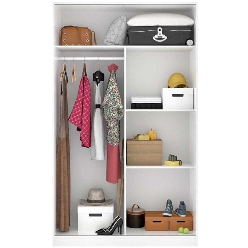 ARMOIRE AVEC DEUX PORTES COULISSANTES SEVEN - Blanc ARMOIRE AVEC DEUX PORTES COULISSANTES SEVEN - Blanc