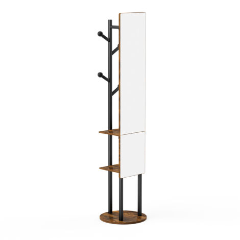 Armoire avec miroir de corps entier et espace de rangement. Il y a un portant de vêtements multifonctionnel qui peut pivoter sur 360°. Un miroir de corps entier pour la chambre à coucher.