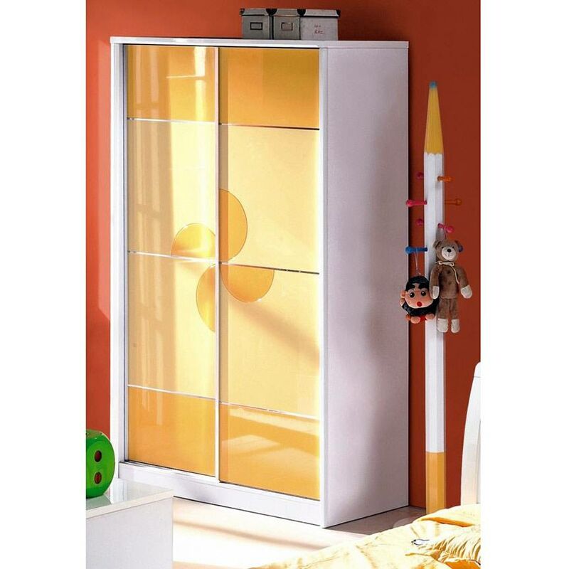 Armoire avec porte coulissante HAPPY-LAND - Jaune