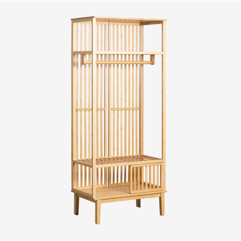 Sklum - Armoire ouverte avec range-chaussures en bambou Albin