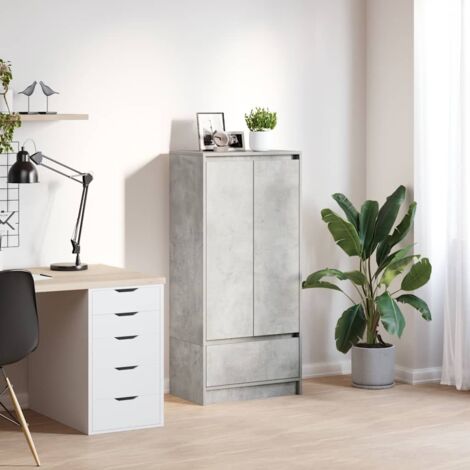 Armoire avec tiroir-Meuble de rangement gris béton 55,5x34x119,5 cm bois ingénierie 237258