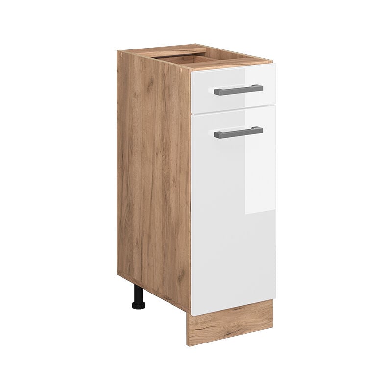 Meuble cuisine R-Line, Blanc Haute brillance, 30 cm sans plan de travail Vicco