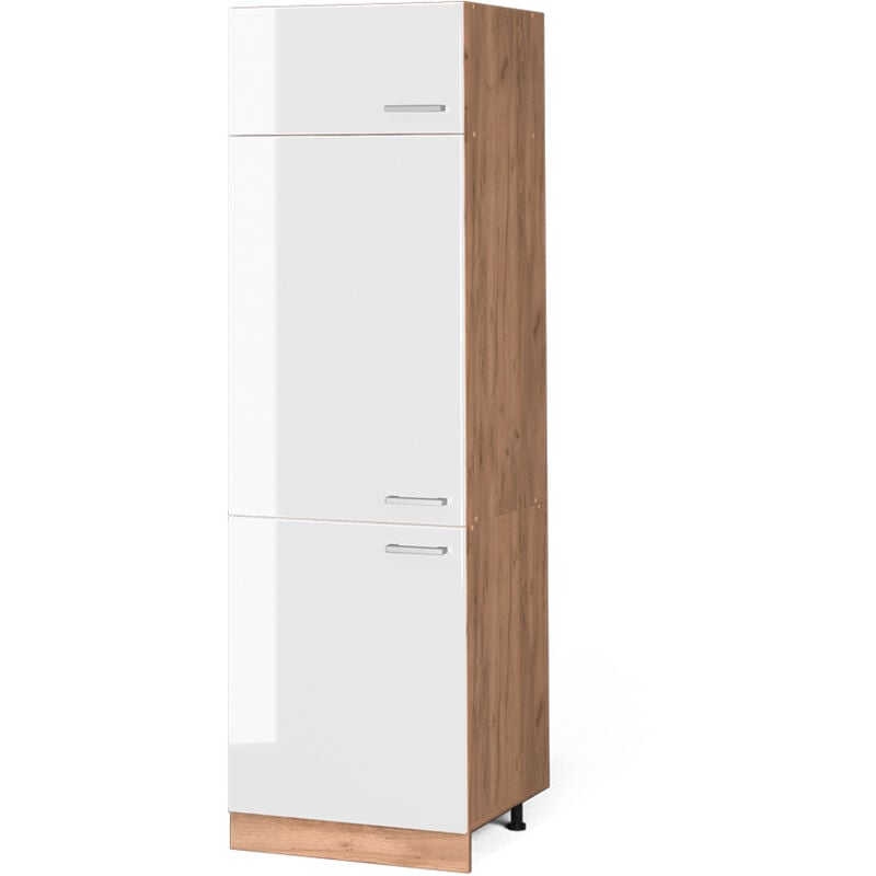 Vicco - Armoire pour frigo R-Line, Blanc Haute brillance, 60 cm