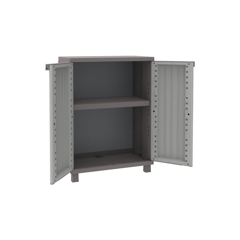 Terry - Cwood Armoire all-plan en polypropyle'ne avec 2 portes effet bois cm68x39xh91,5 pour l'exte'rieur
