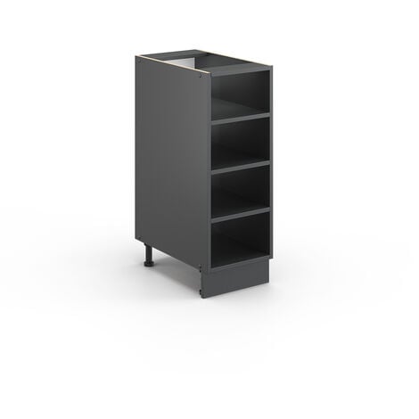 Armoire basse „Fame-Line 30cm Anthracite ouvert Vicco