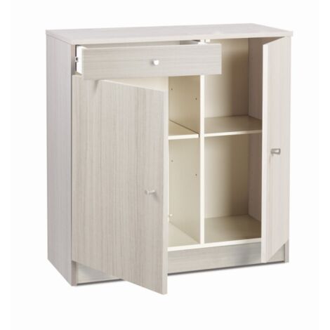 Armoire basse polyvalente deux portes un tiroir Eucalipto 77x34x h80 cm