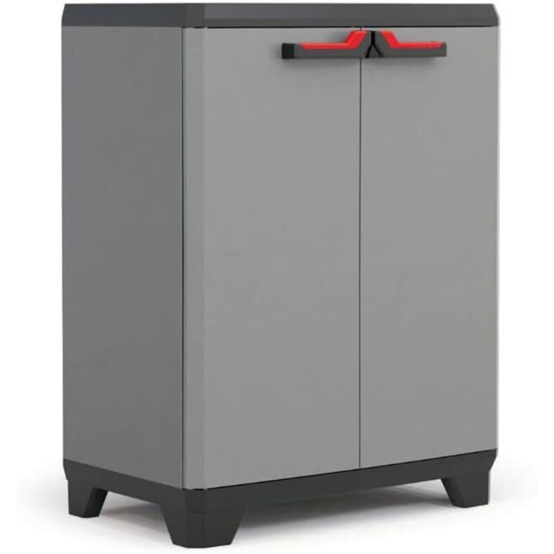 Armoire Basse,Armoire de Rangement Verrouillable,Étagère et Pieds Ajustables,Poignée Soft Touch - Cuisine, Garage,Atelier, Placard - 68 x 39 x 90 cm