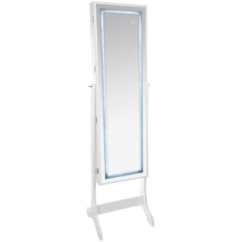 Armoire à bijoux led Bettany blanc 47x155cm Atmosphera créateur d'intérieur