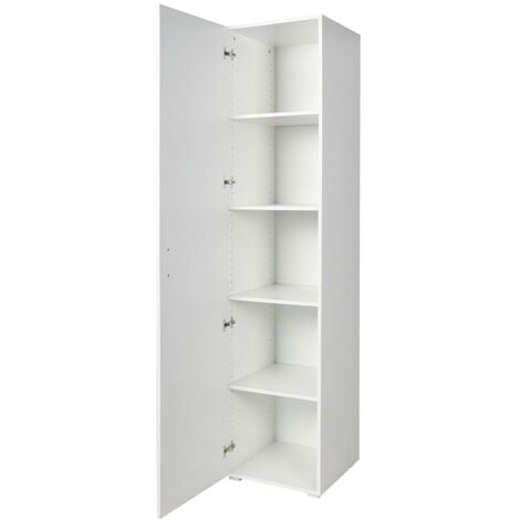 ARMOIRE BLANCHE 1 PORTE + 4 ÉTAGÈRES